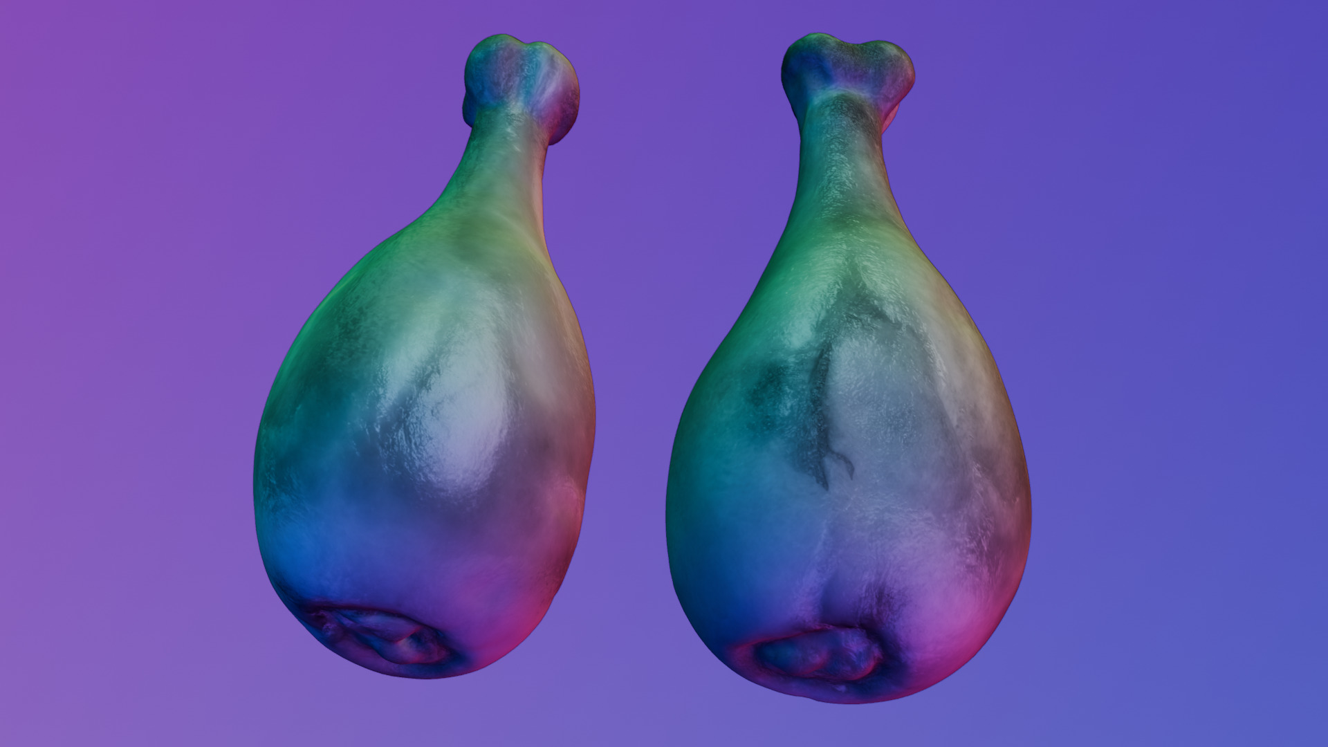 Fried chicken leg Low-poly 3D model_51