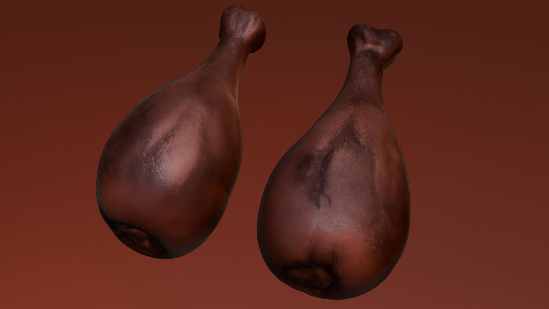 Fried chicken leg Low-poly 3D model_43