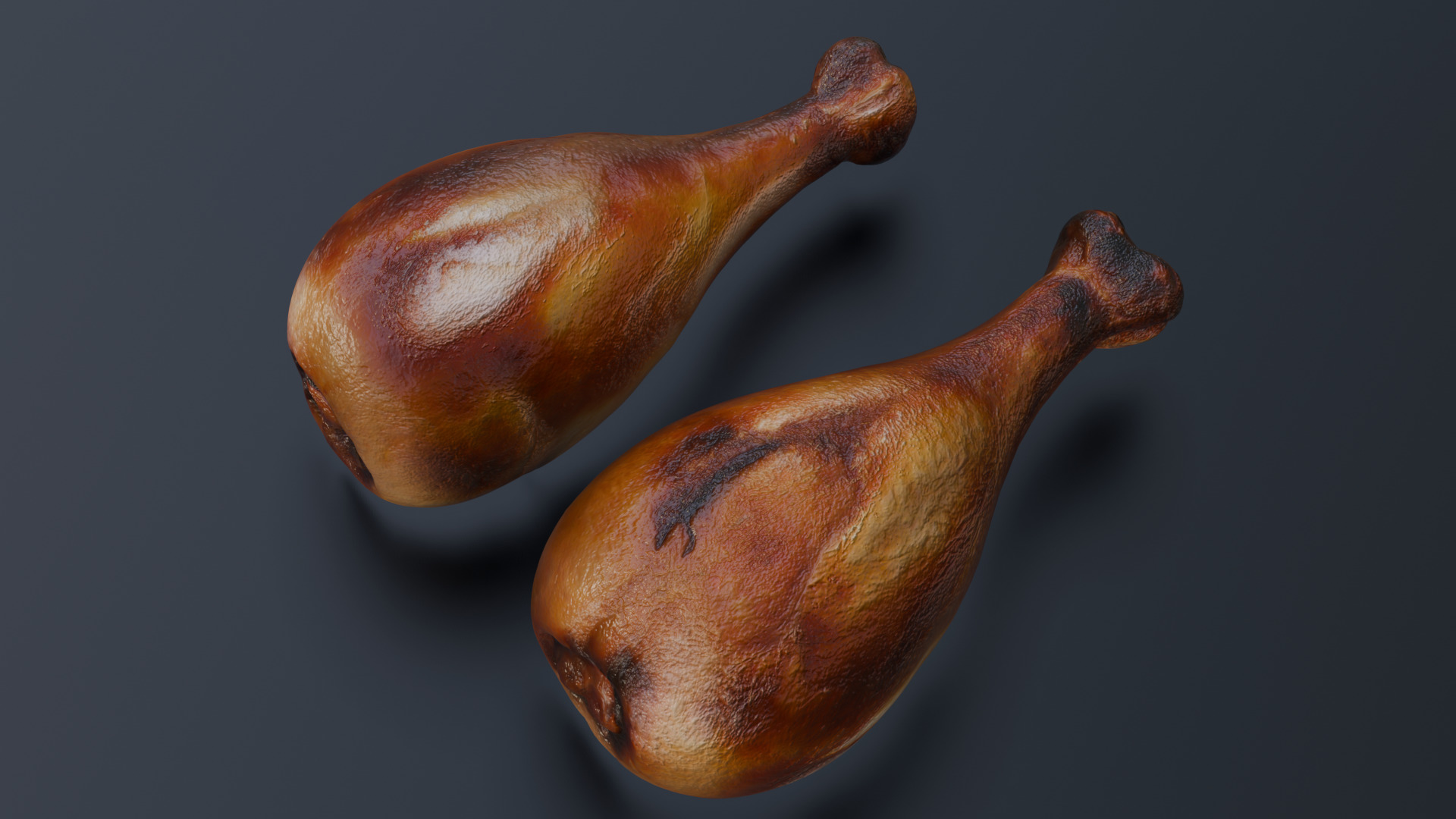 Fried chicken leg Low-poly 3D model_19