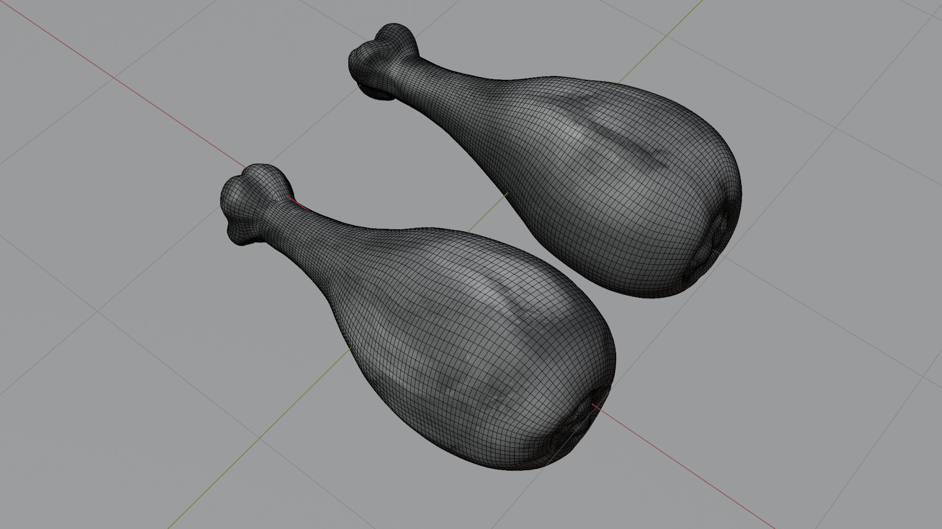 Fried chicken leg Low-poly 3D model_40