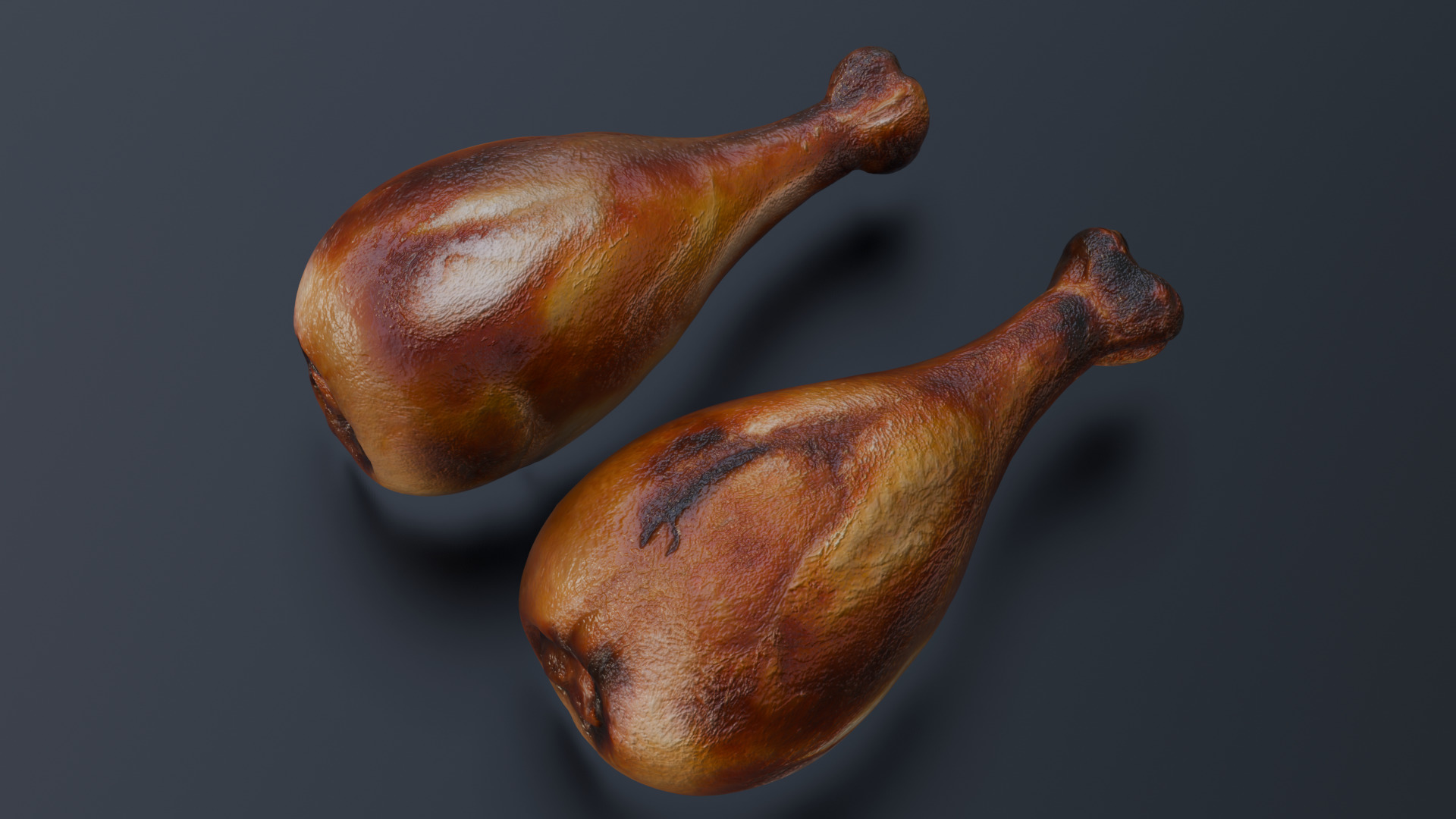 Fried chicken leg Low-poly 3D model_12