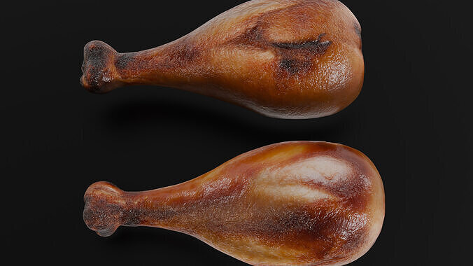 Fried chicken leg Low-poly 3D model 4