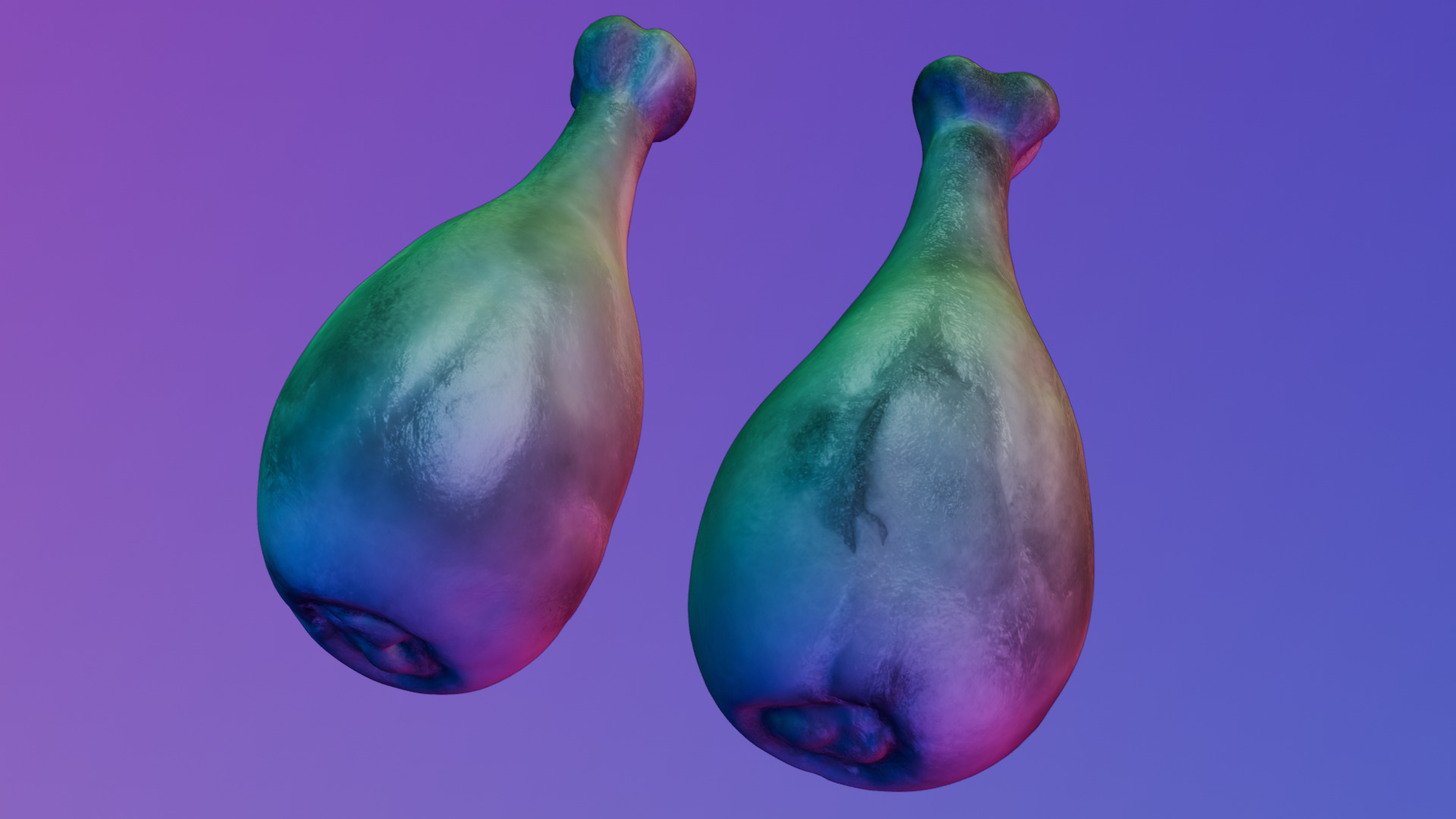 Fried chicken leg Low-poly 3D model_57