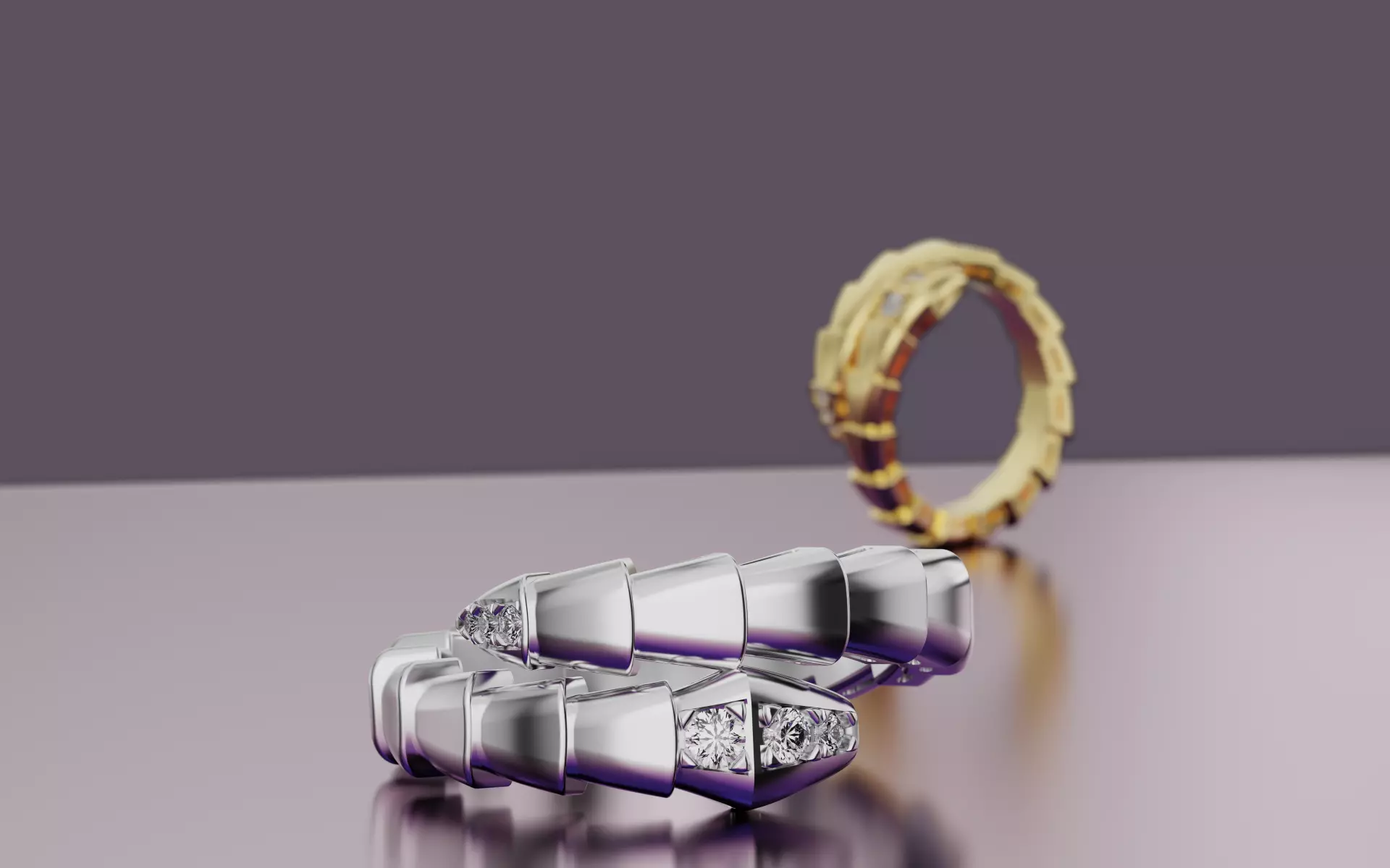 Bvlgari Serpenti ring - movable model 3D print model_0