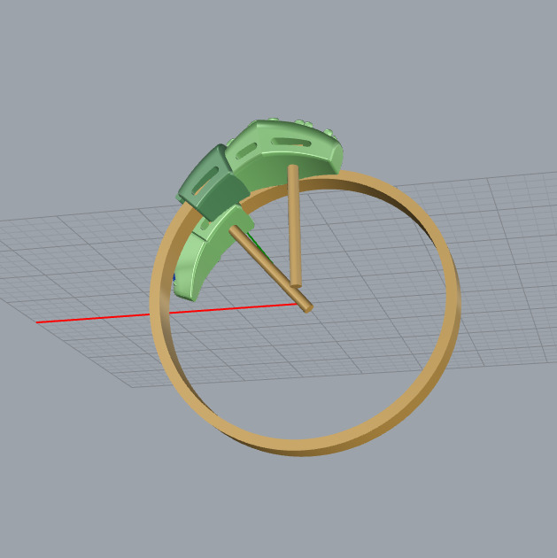 Bvlgari Serpenti ring - movable model 3D print model_7
