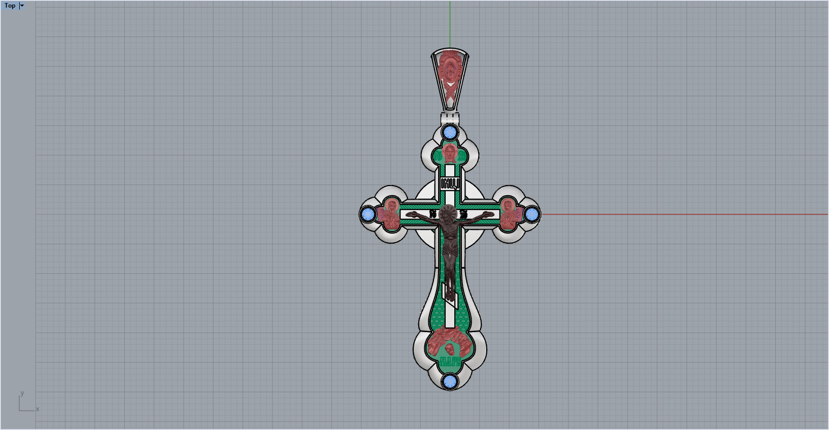 Jesus Cross Pendant 60080 3D print model_6