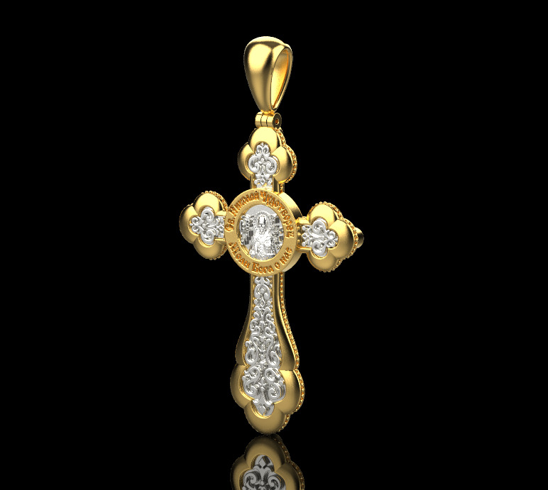 Jesus Cross Pendant 60080 3D print model_4