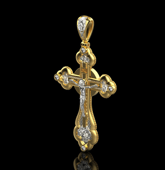 Jesus Cross Pendant 60080 3D print model_2