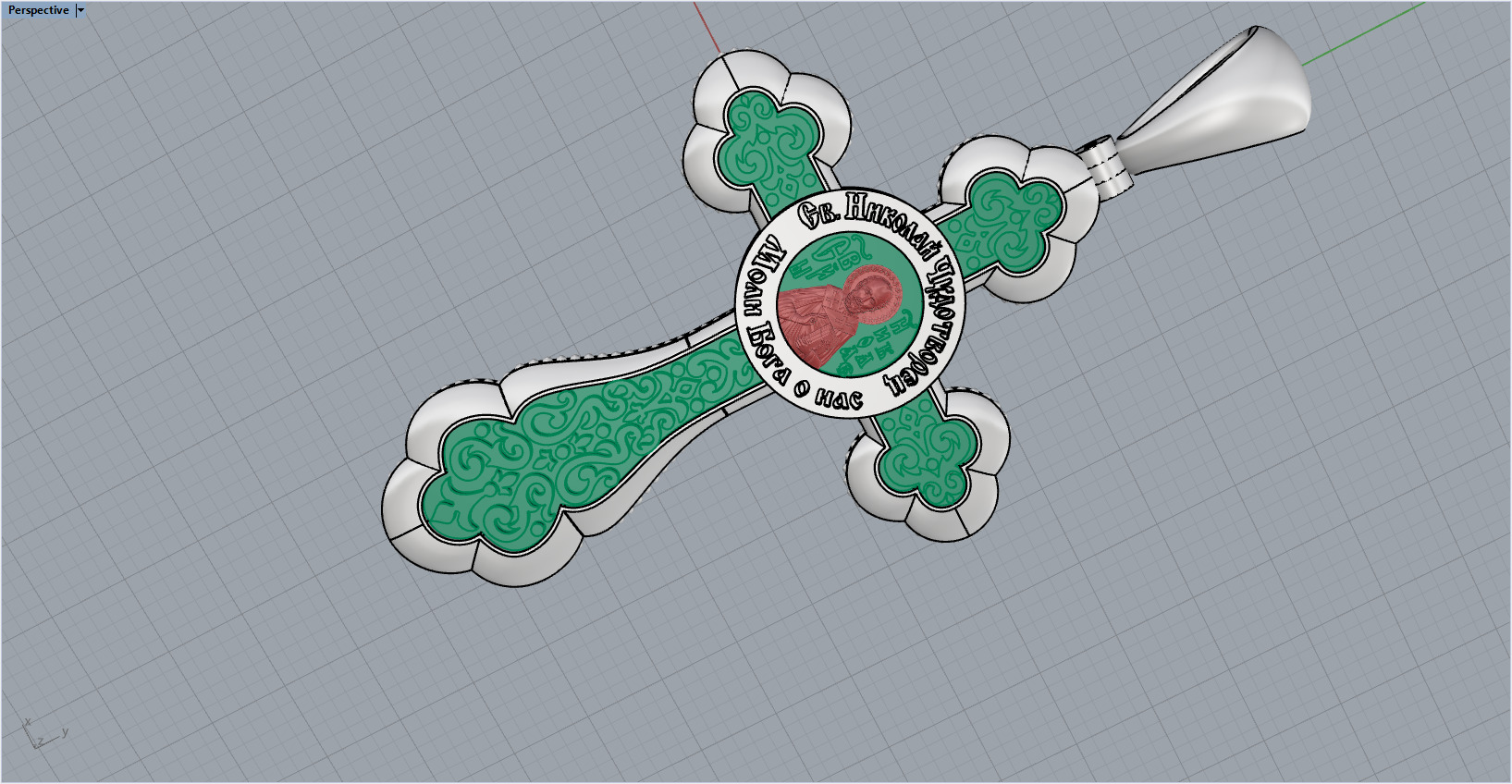 Jesus Cross Pendant 60080 3D print model_10