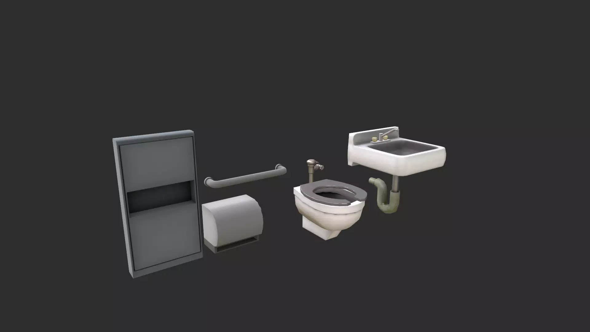Bathroom furniture Low-poly 3D model