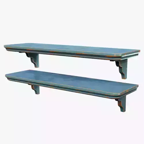 Shelf Wooden Vintage Low-poly 3D model