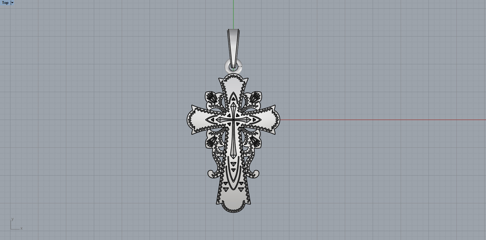 Cross Pendant 50295 3D print model_4