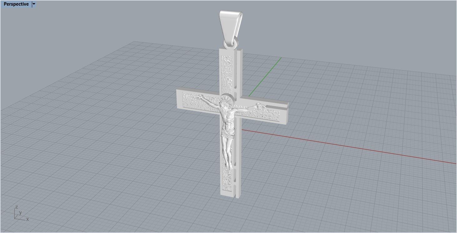 Jesus Cross Pendant 50232 3D print model_3