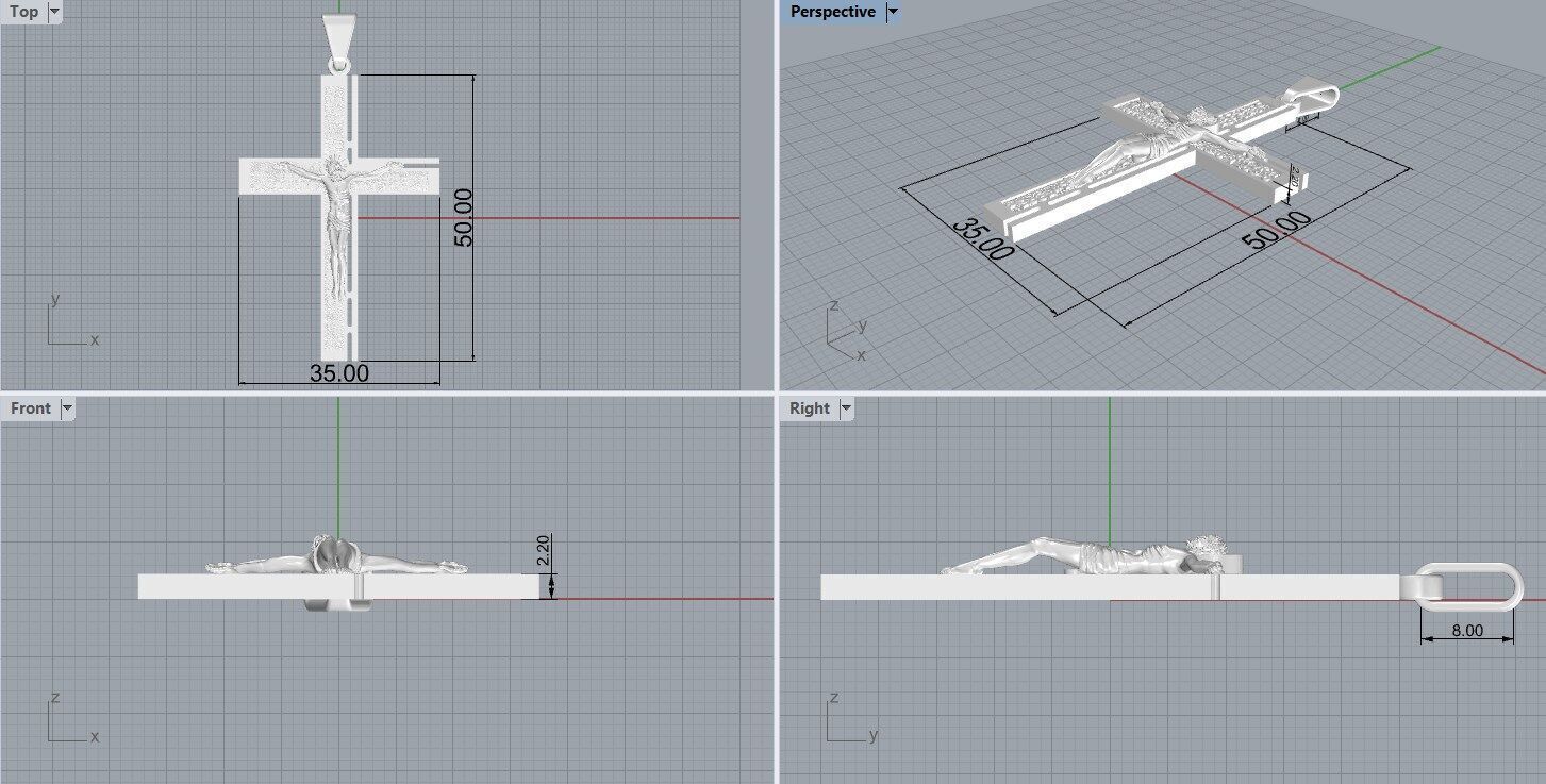 Jesus Cross Pendant 50232 3D print model_5