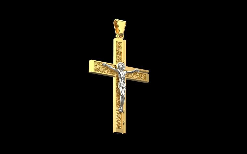 Jesus Cross Pendant 50232 3D print model_2