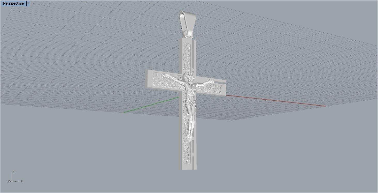 Jesus Cross Pendant 50232 3D print model_4