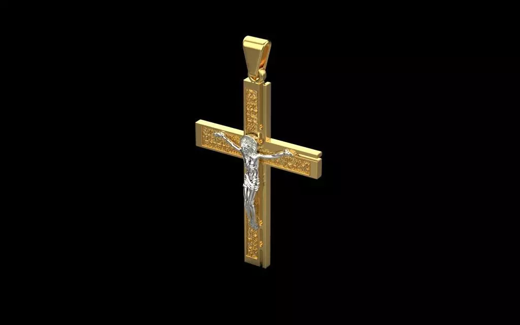 Jesus Cross Pendant 50232 3D print model_0