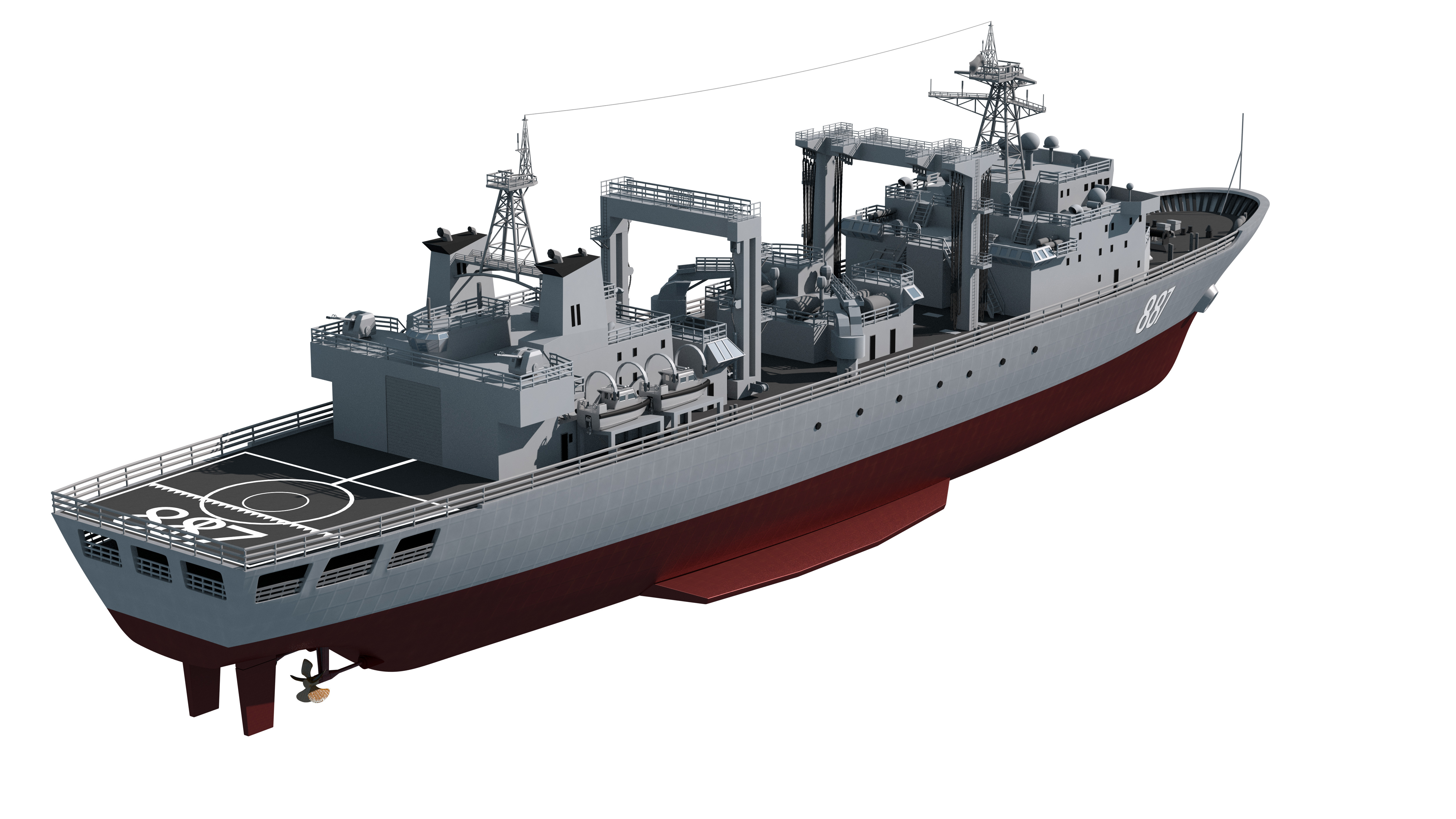  055 Zunyi Ship 054A Hengyang Ship 903 Replenishment Ship 3D model_30