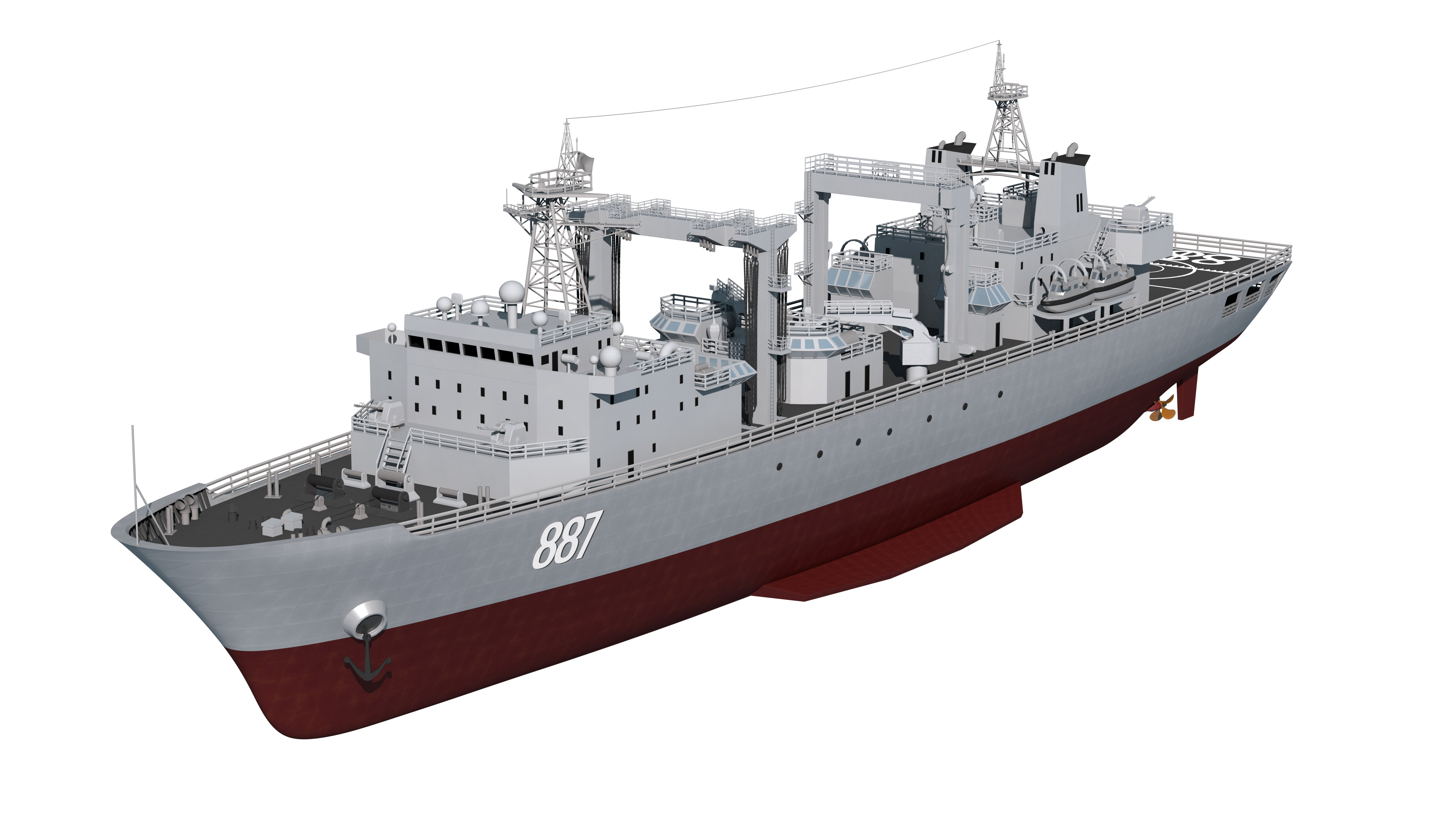  055 Zunyi Ship 054A Hengyang Ship 903 Replenishment Ship 3D model_29