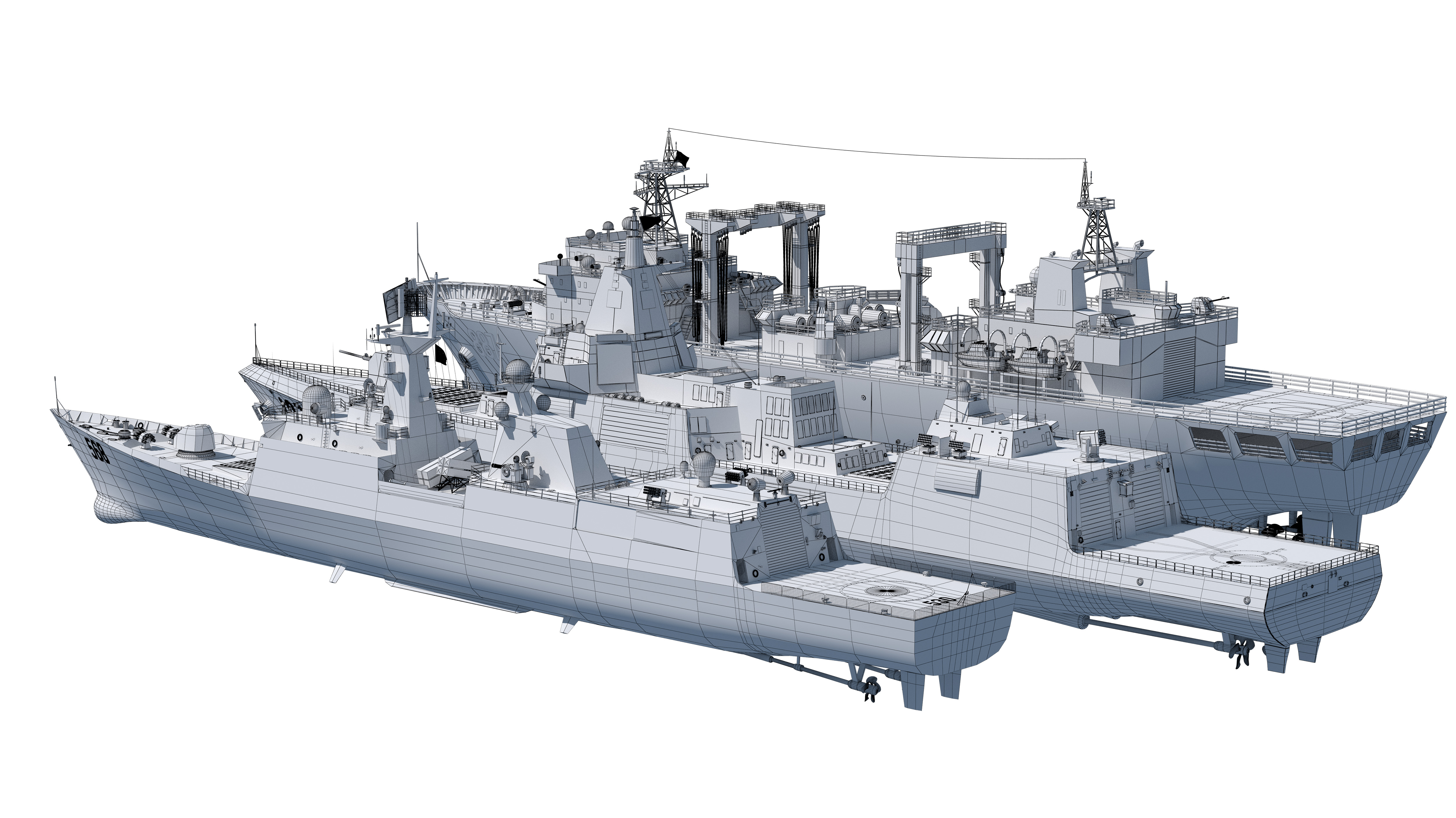  055 Zunyi Ship 054A Hengyang Ship 903 Replenishment Ship 3D model_13