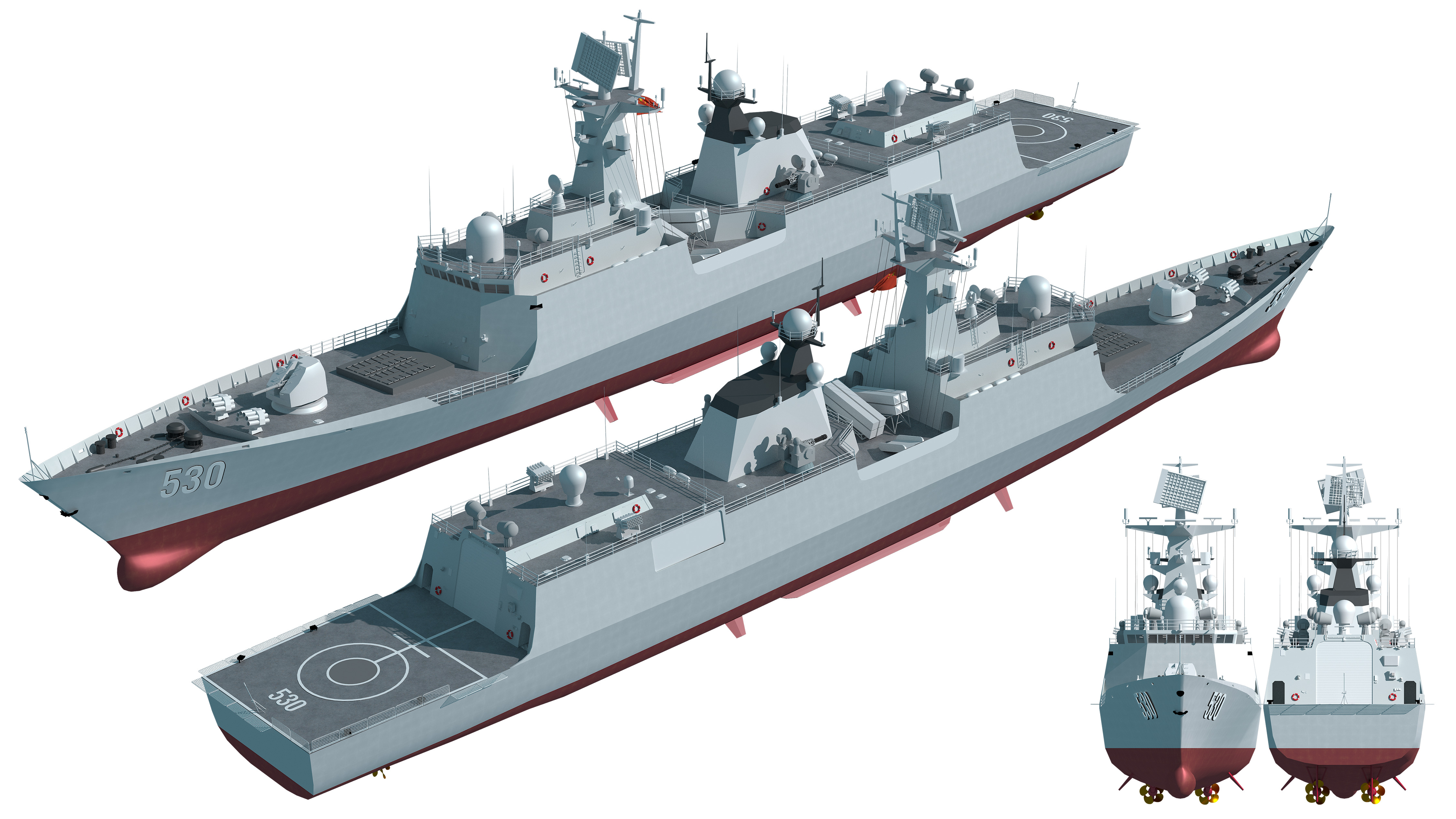  055 Zunyi Ship 054A Hengyang Ship 903 Replenishment Ship 3D model_34