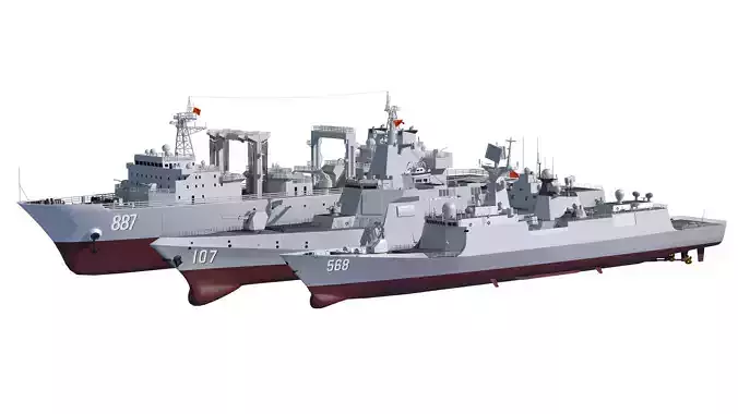  055 Zunyi Ship 054A Hengyang Ship 903 Replenishment Ship