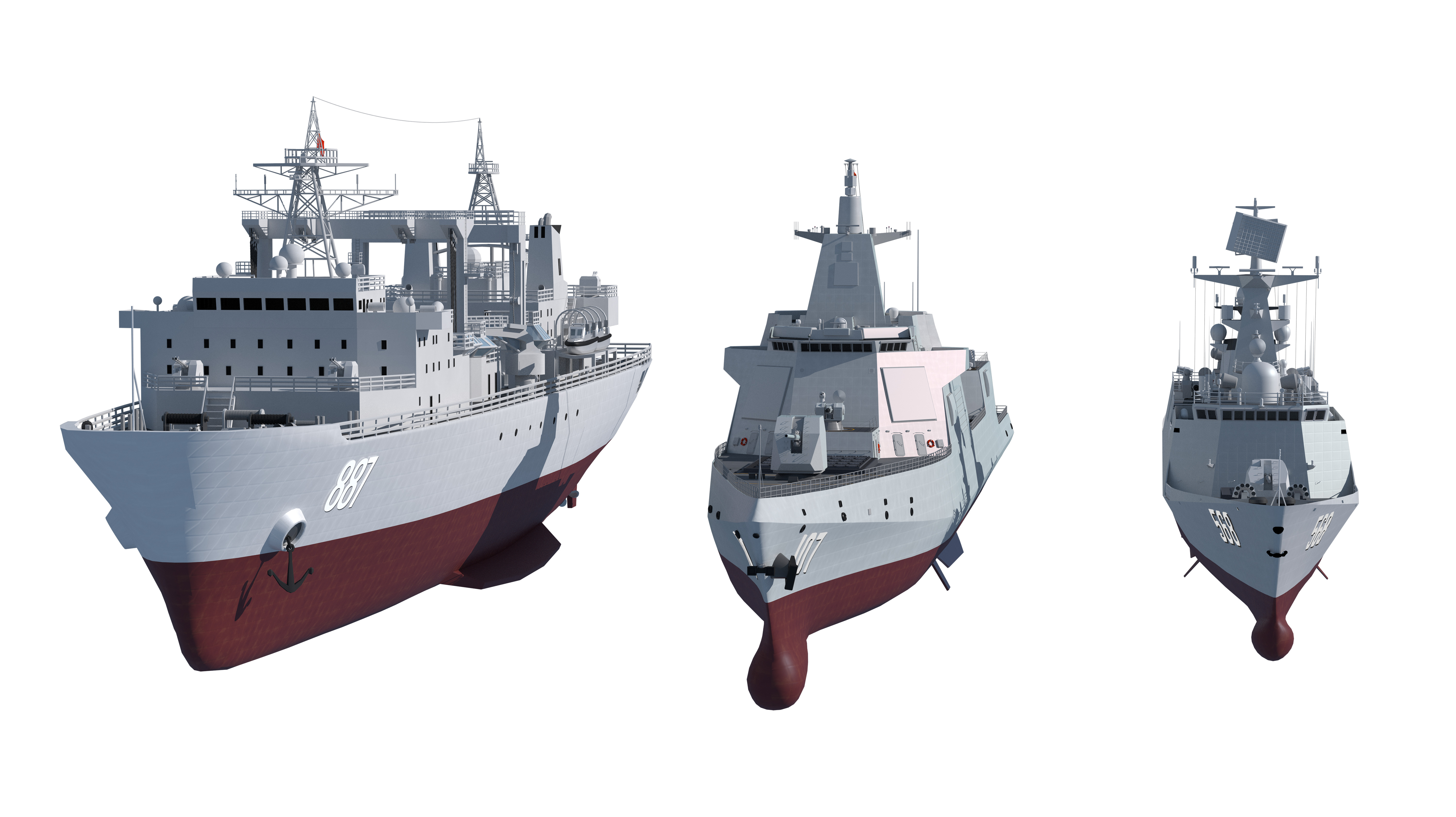  055 Zunyi Ship 054A Hengyang Ship 903 Replenishment Ship 3D model_5