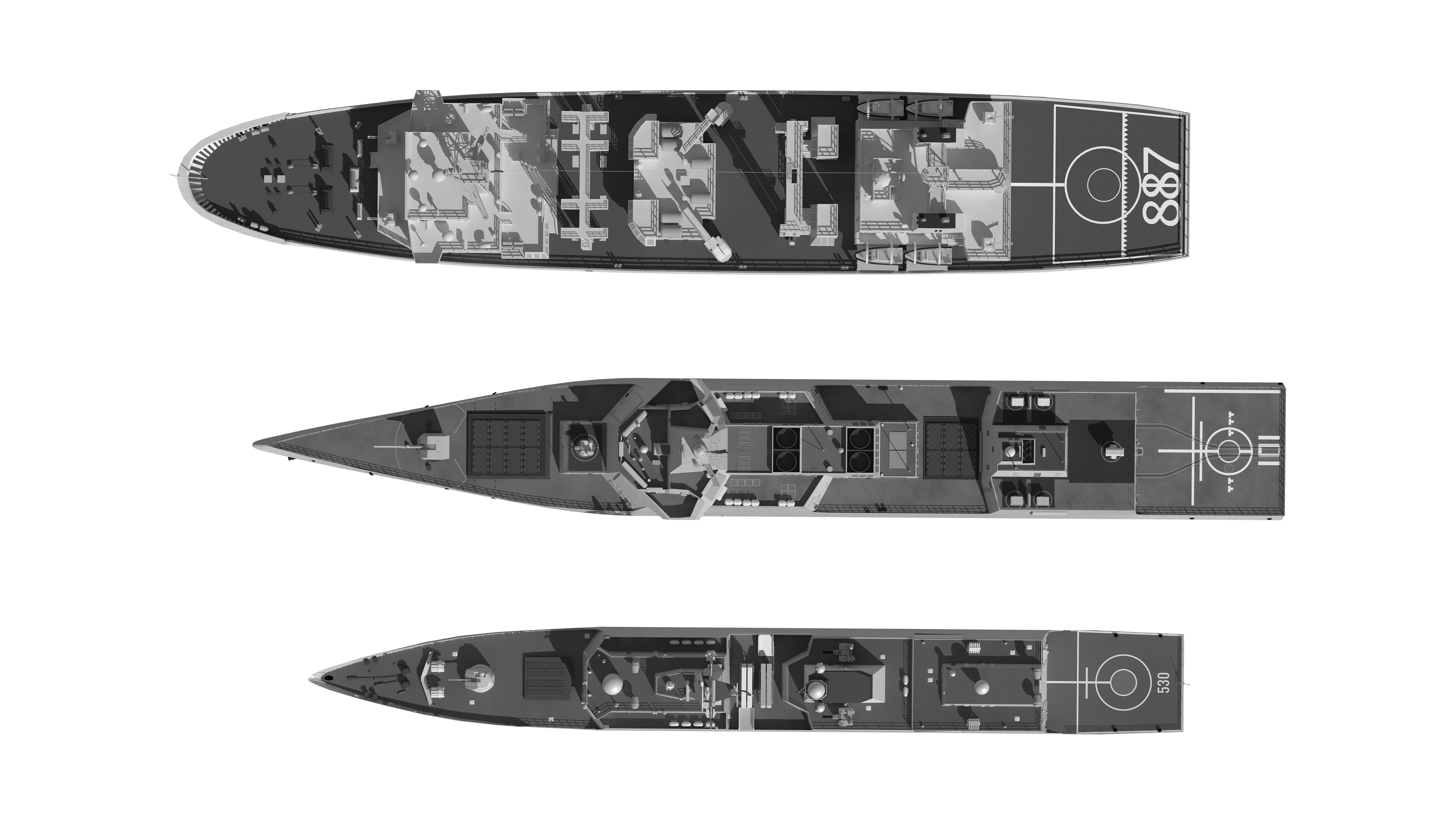  055 Zunyi Ship 054A Hengyang Ship 903 Replenishment Ship 3D model_8