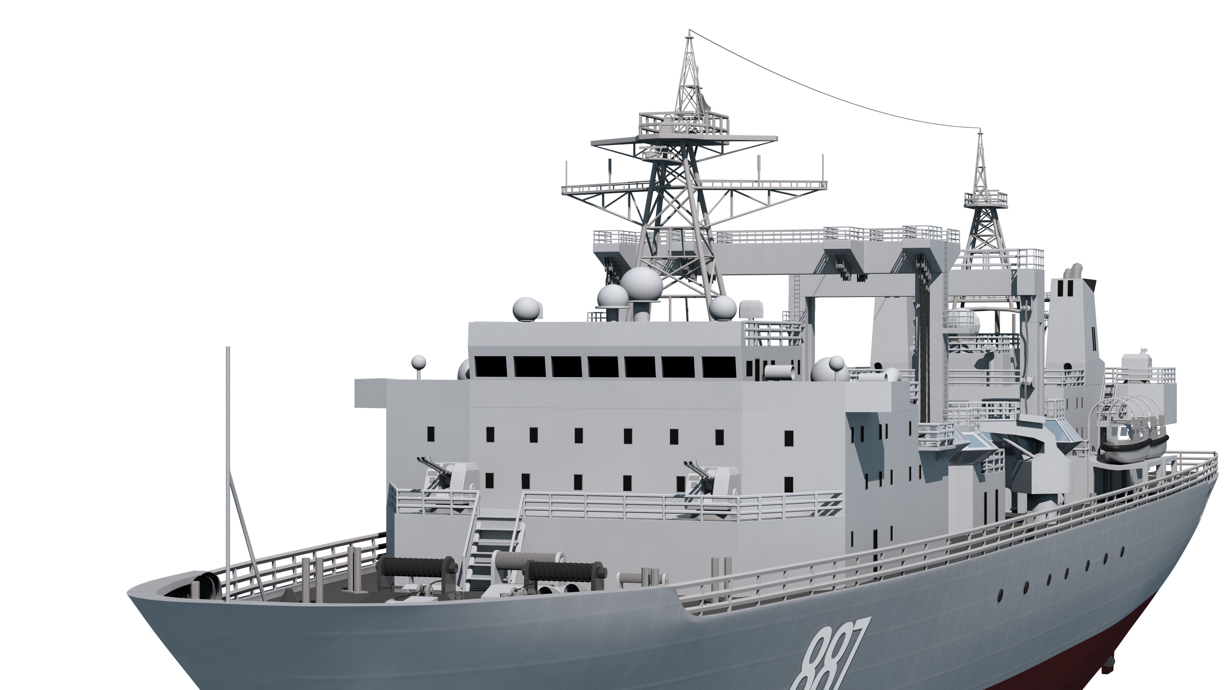  055 Zunyi Ship 054A Hengyang Ship 903 Replenishment Ship 3D model_28