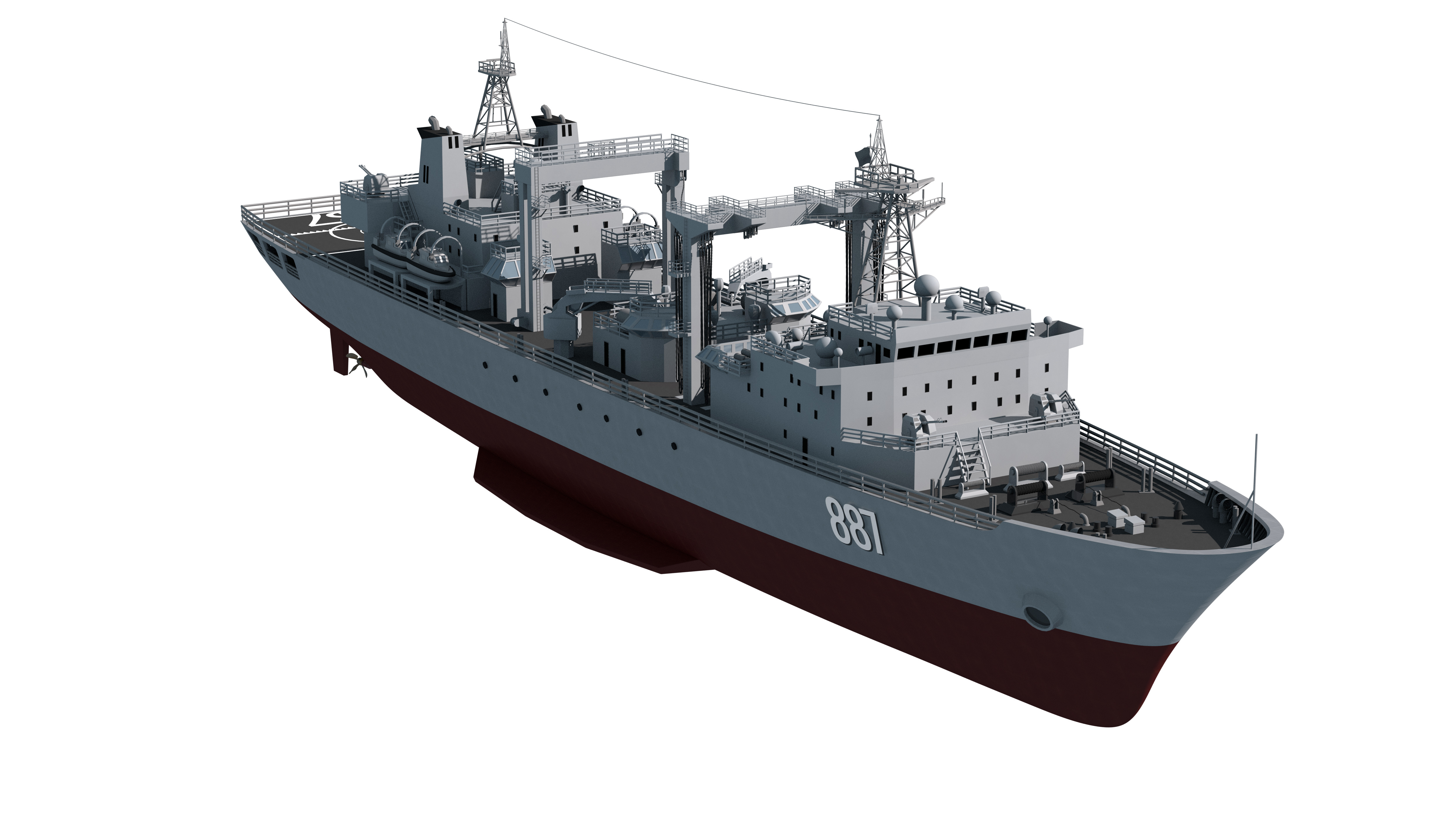  055 Zunyi Ship 054A Hengyang Ship 903 Replenishment Ship 3D model_27