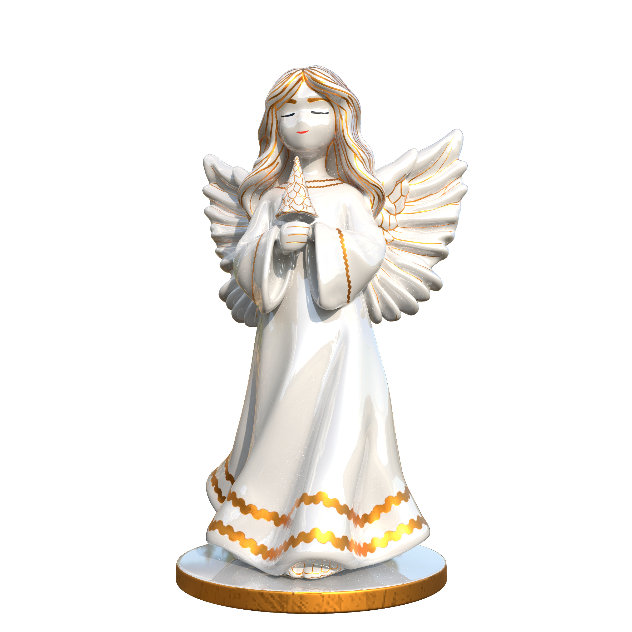 Christmas Angel Figurine 3D Print Model 3D print model_5
