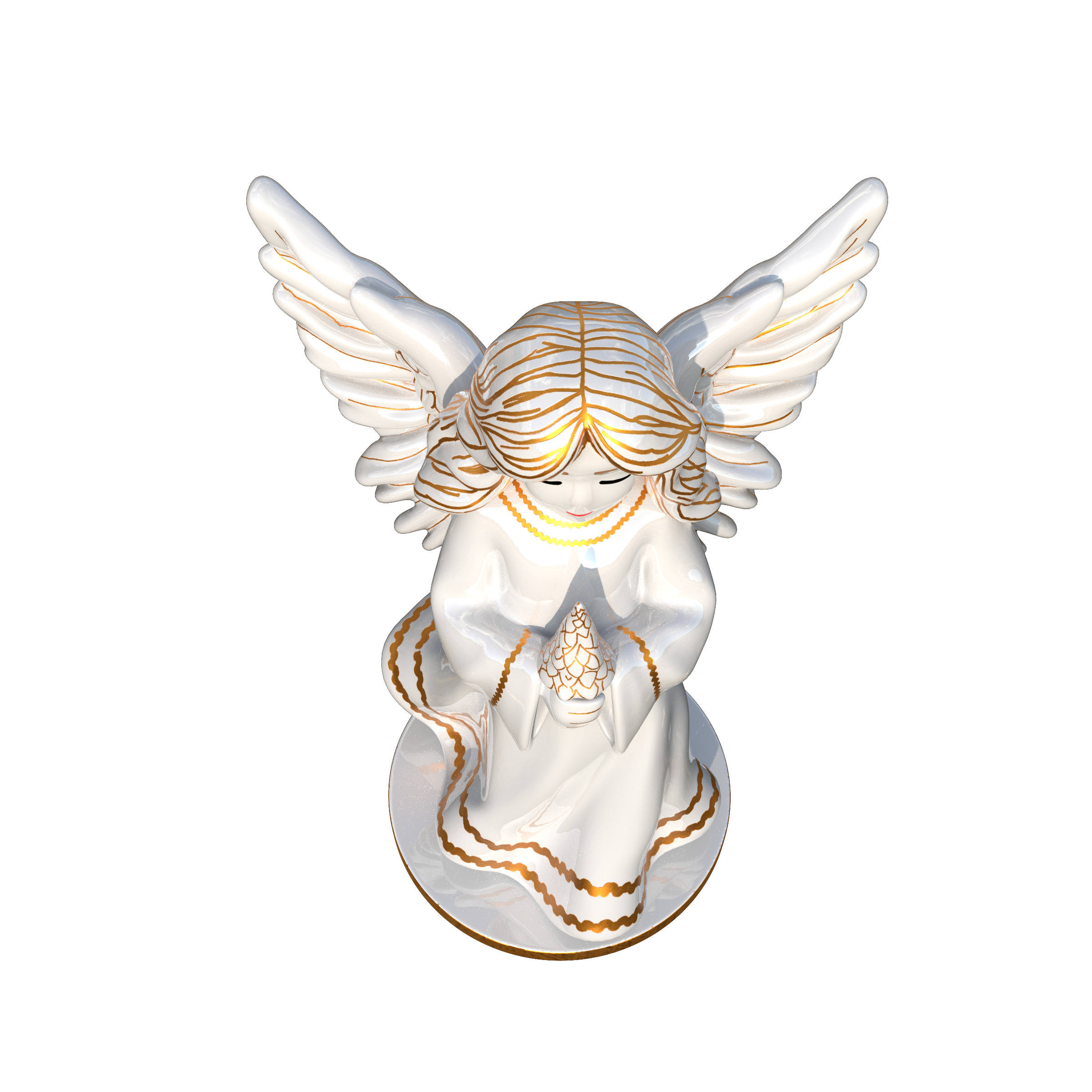 Christmas Angel Figurine 3D Print Model 3D print model_9