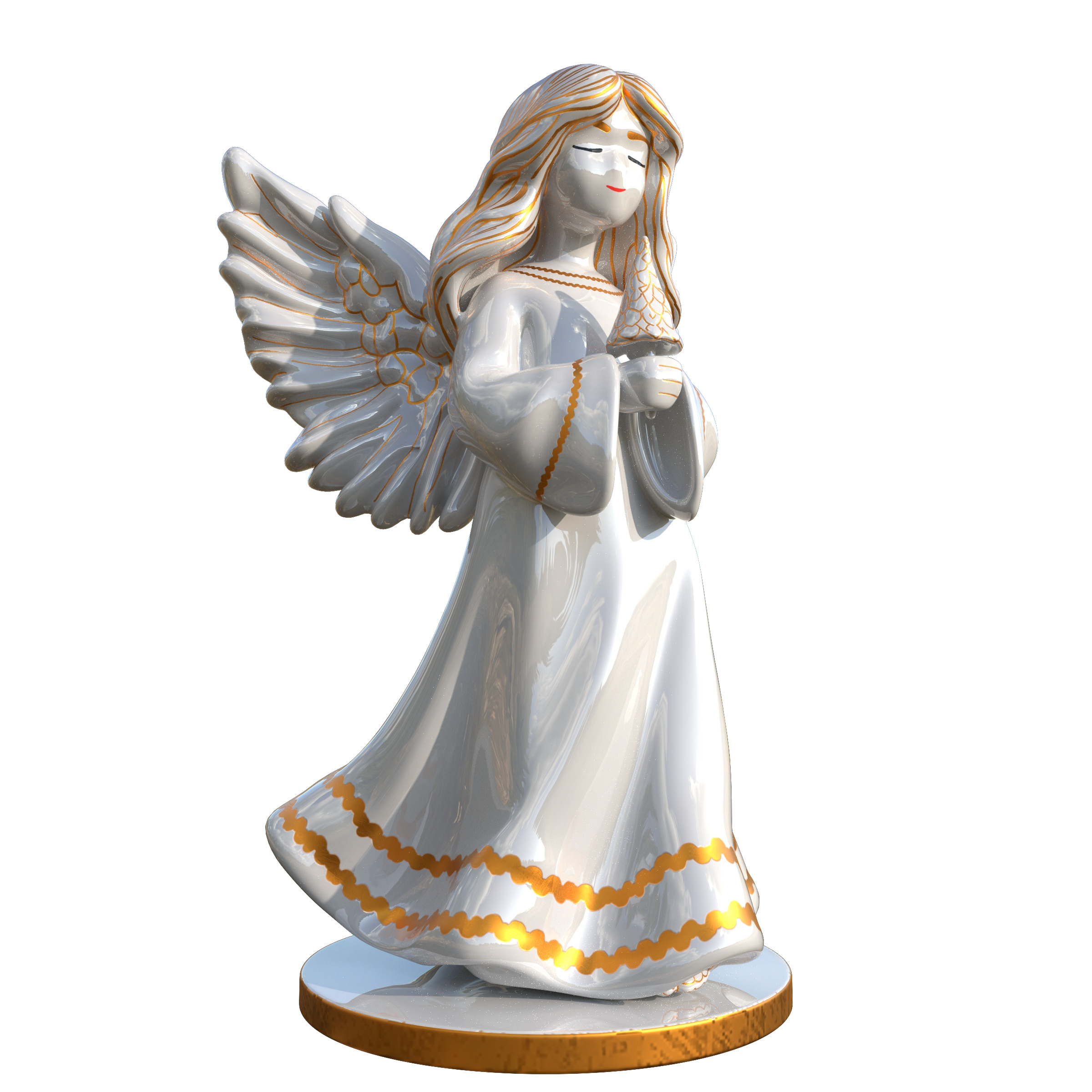 Christmas Angel Figurine 3D Print Model 3D print model_6