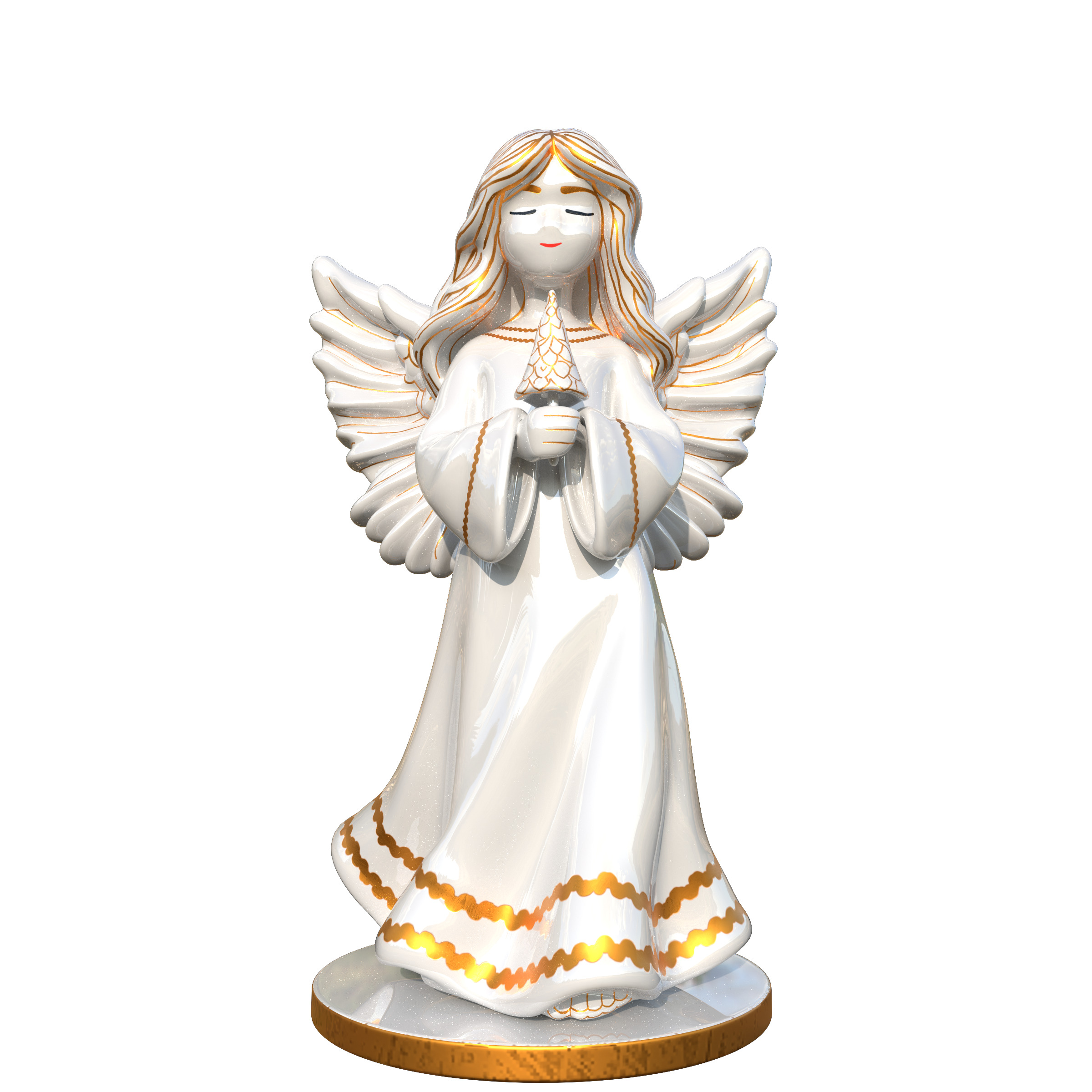 Christmas Angel Figurine 3D Print Model 3D print model_8