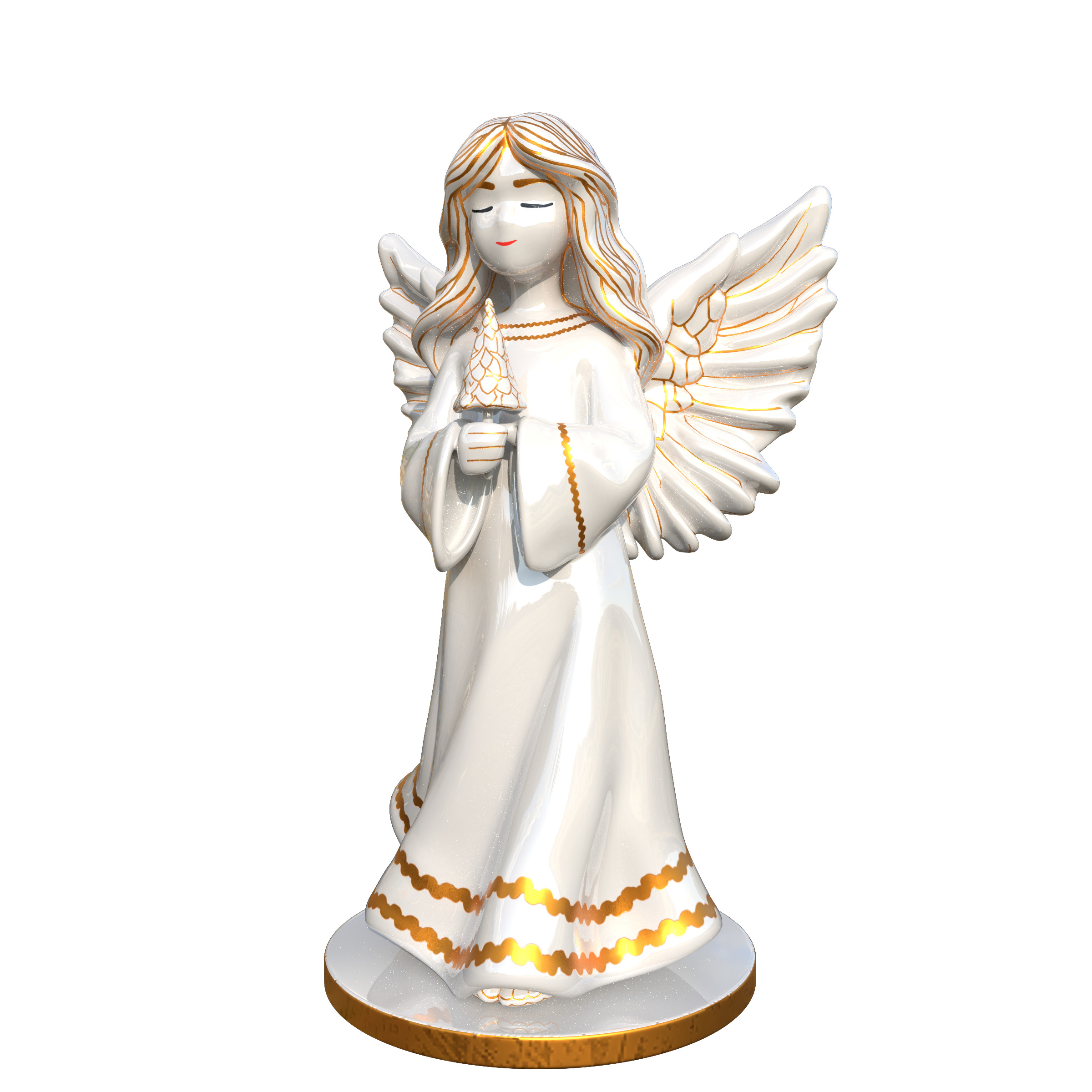 Christmas Angel Figurine 3D Print Model 3D print model_7