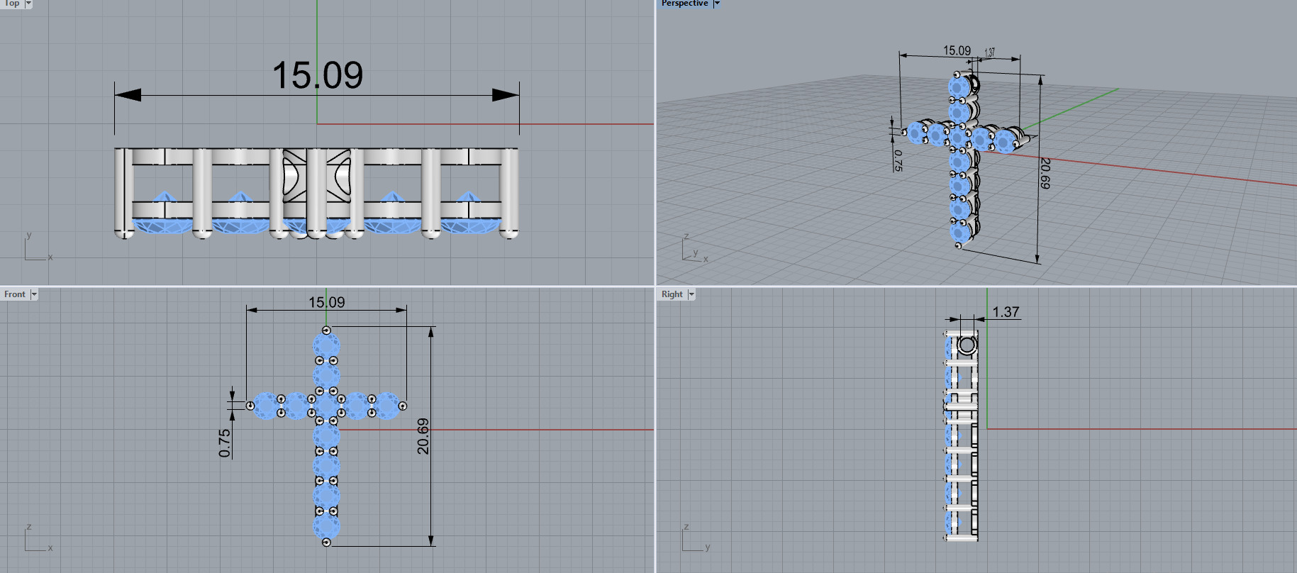 Cross Pendant 50076 3D print model_7