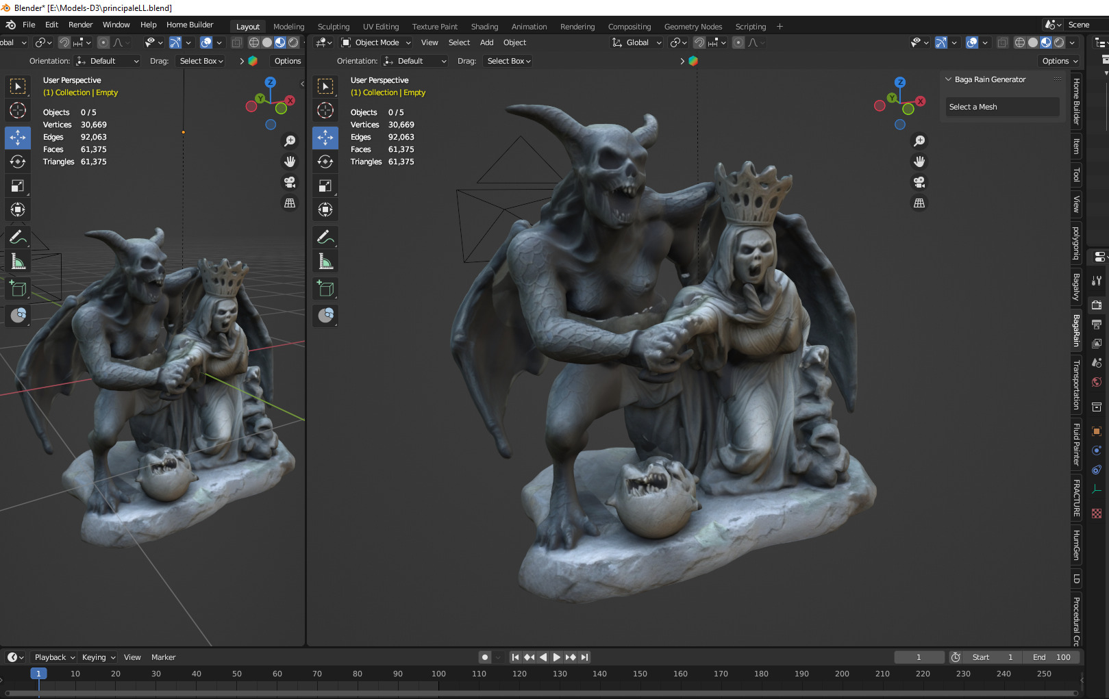 The ghost Queen statue Low-poly 3D model_2