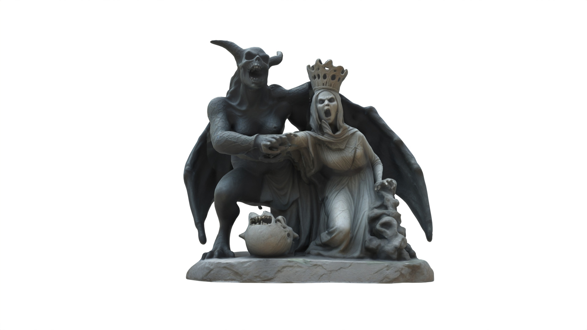 The ghost Queen statue Low-poly 3D model_5