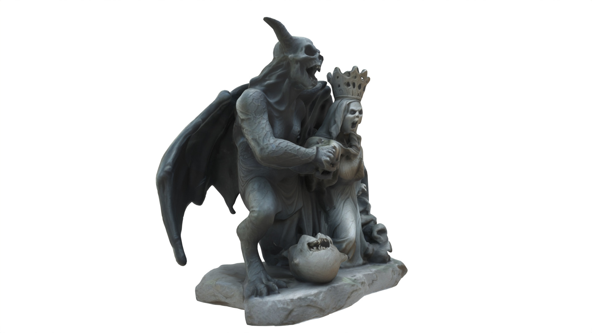 The ghost Queen statue Low-poly 3D model_4