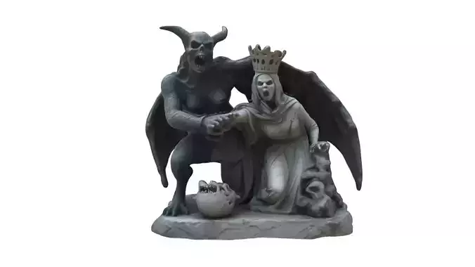 The ghost Queen statue