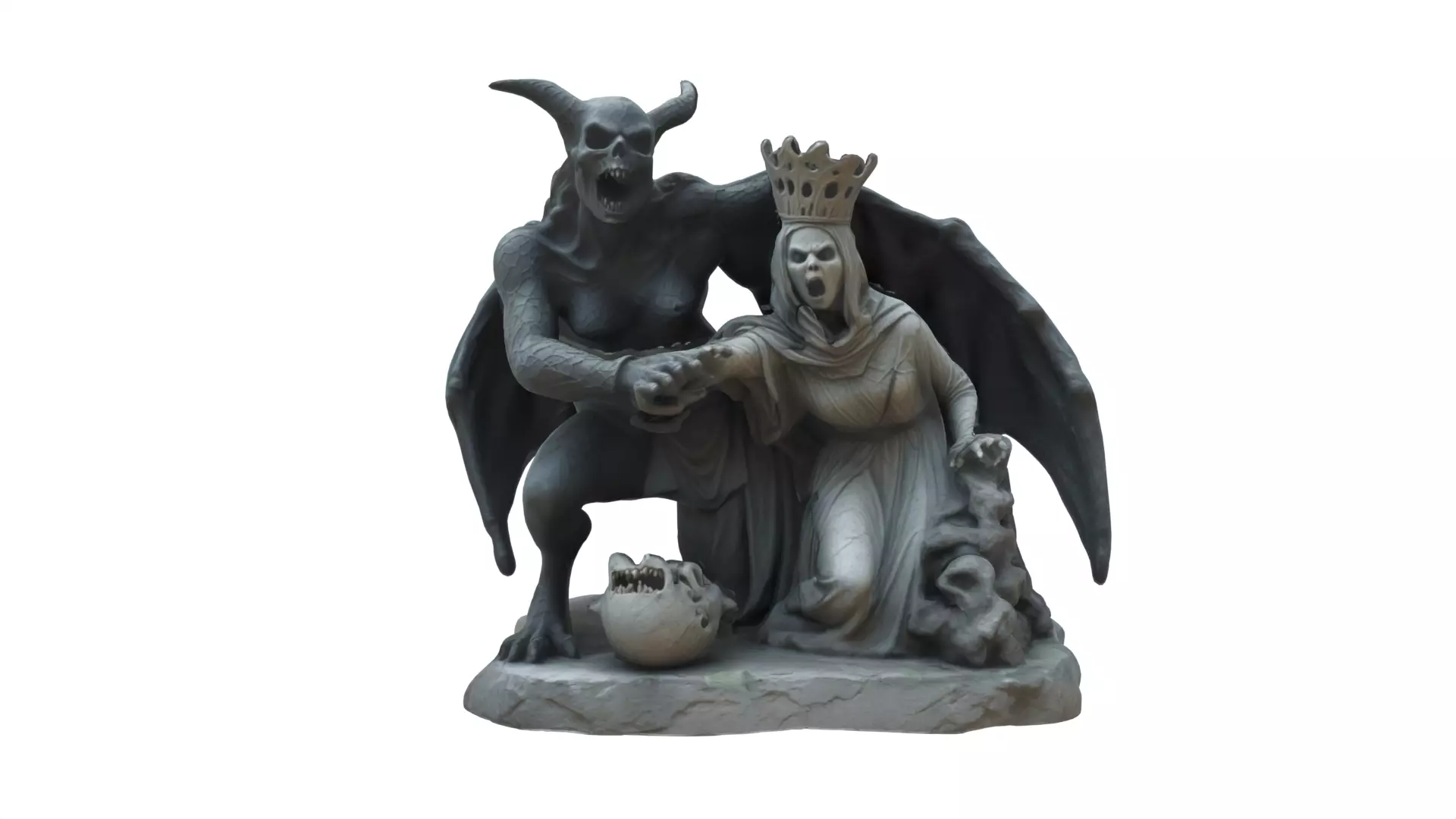 The ghost Queen statue Low-poly 3D model_0