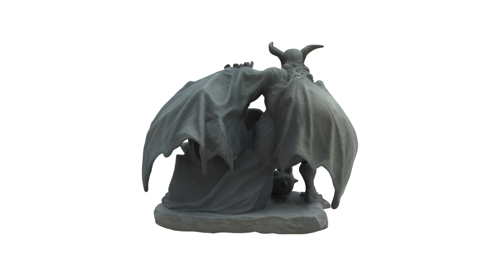 The ghost Queen statue Low-poly 3D model_6