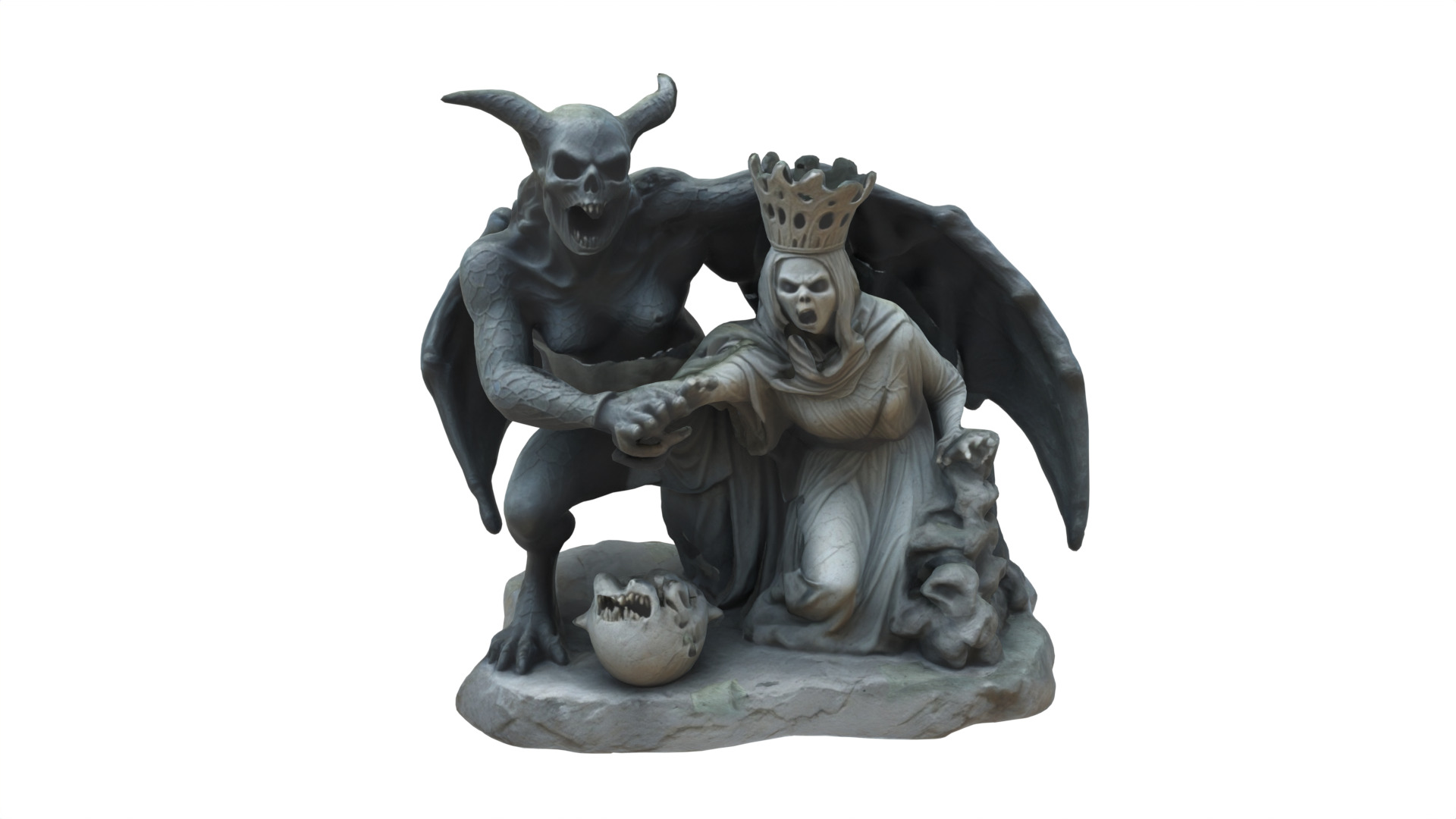 The ghost Queen statue Low-poly 3D model_3