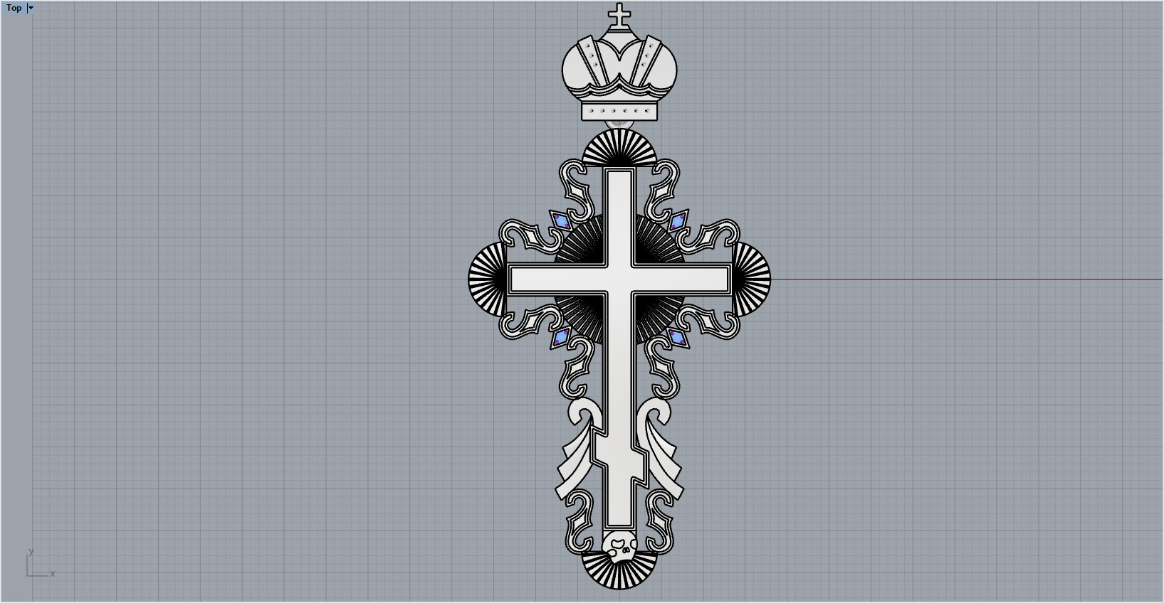 Cross Pendant 40052 3D print model_3