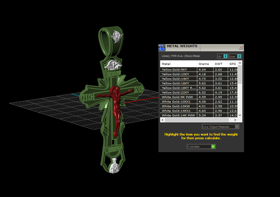 Jesus Cross Pendant 29004 3D print model_6