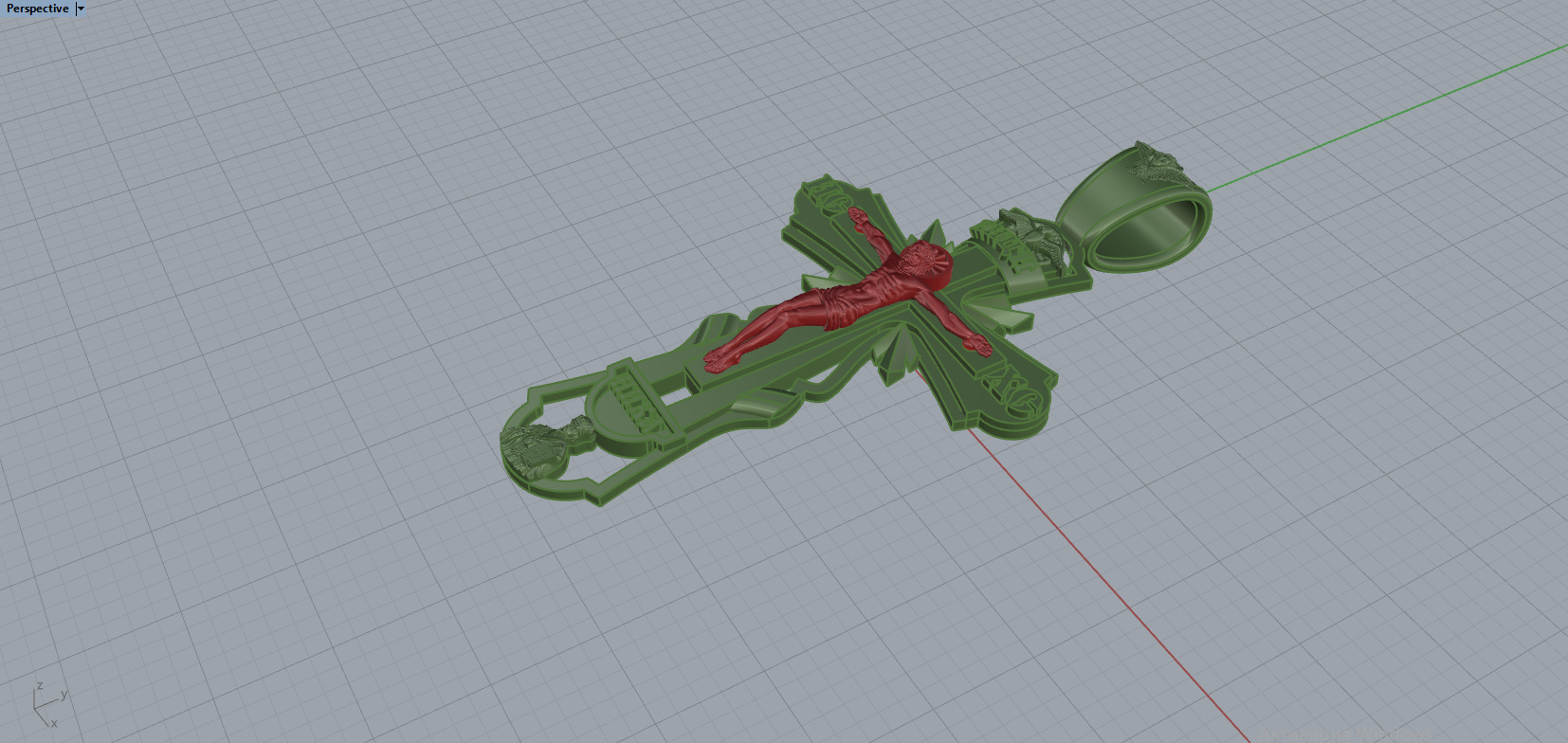 Jesus Cross Pendant 29004 3D print model_4