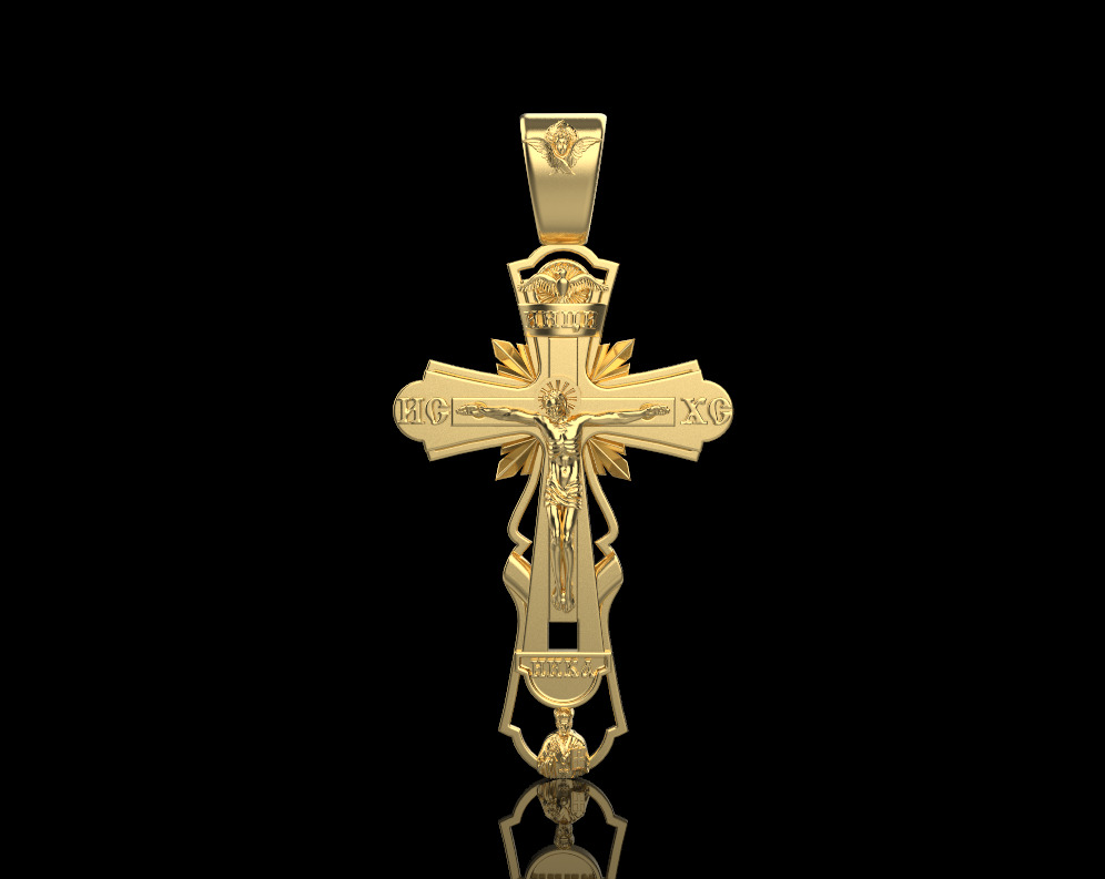 Jesus Cross Pendant 29004 3D print model_1