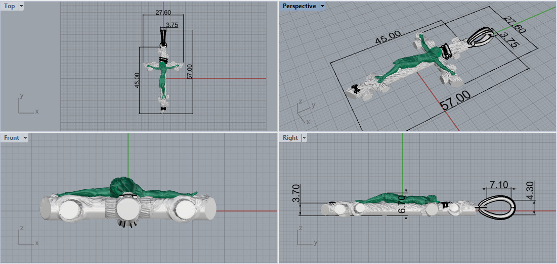 Jesus Cross Pendant 27024 3D print model_7