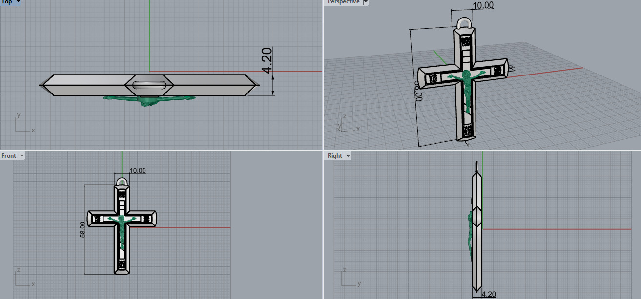 Jesus Cross Pendant 11485 3D print model_9
