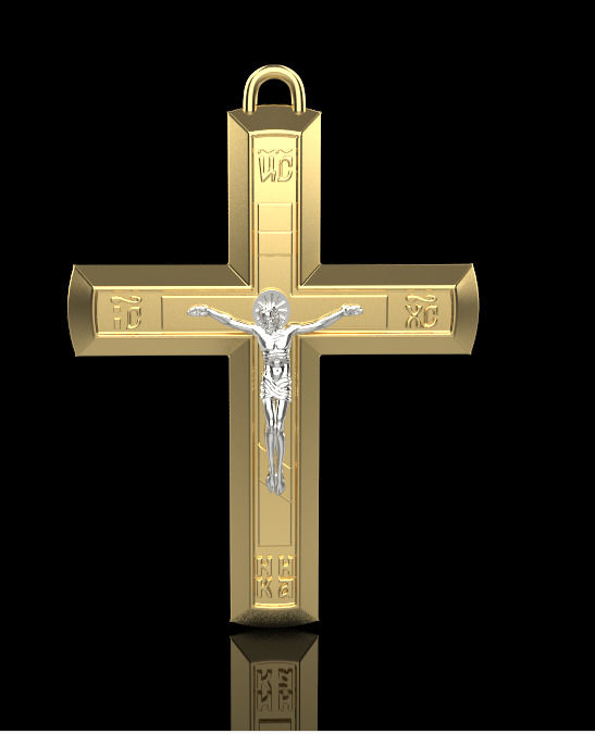Jesus Cross Pendant 11485 3D print model_1